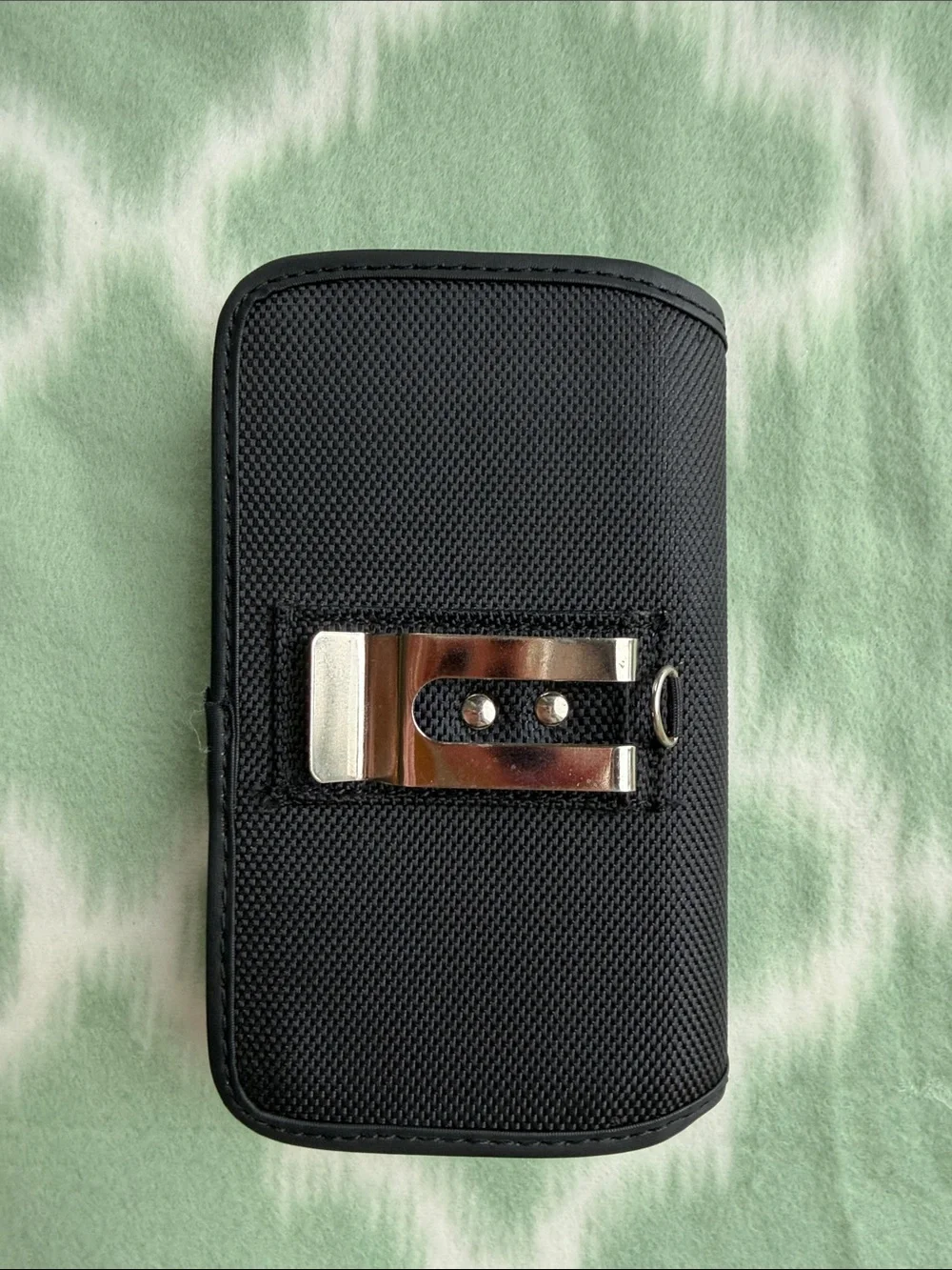 NEW TMAN black horizontal nylon canvas phone pouch